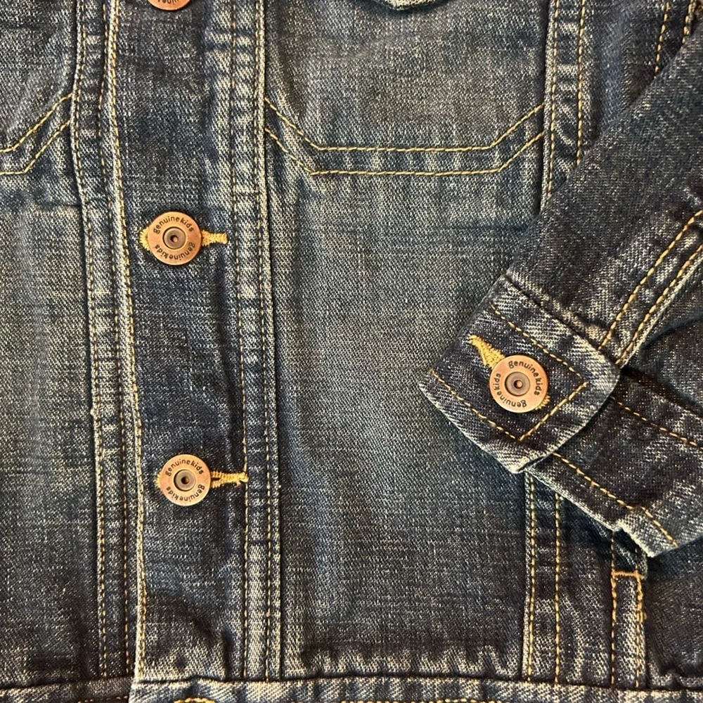Vintage 2003 OshKosh B'gosh Unisex Kid's Blue Jean Denim Jacket Size 2T